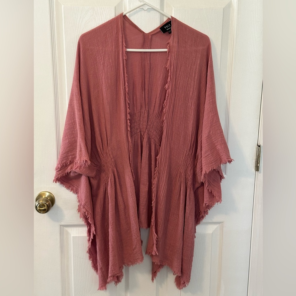 VICI Open-Front Kimono in Dusty Rose